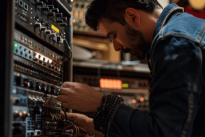 gefen_23233_a_man_fixing_a_Amplifiers_with_a_blank_bright_backg_21e392c9-3995-4426-bd7f-a3fa836b0d40-2