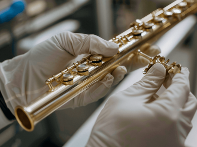 gefen_23233_fixing_a_gold_flute_with_a_blank_background_in_a_mu_3a0db541-ccde-49d2-9f27-f8cba573c66f